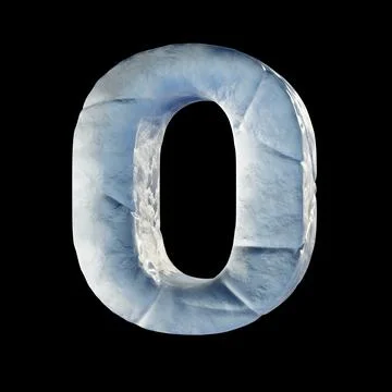 Ice block font Letter O 3D Stock Illustration