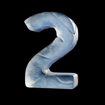 Ice block font Number 2 TWO 3D Stock Illustration