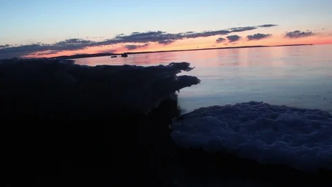 Ice Block North Atlantic Sunset Timelapse Stock Footage 71392218
