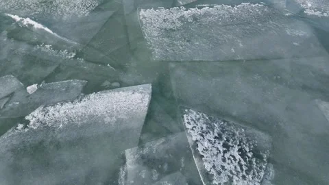 Ice blocks on Balaton lake in winter Video stock 326321559