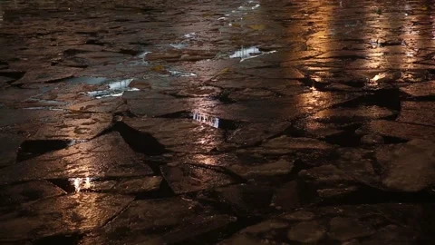 Ice blocks floating on the river 库存影片 88432597