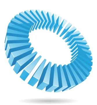 Ice blue abstract 3d icon Stock Illustration