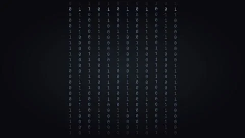 Ice blue binary code displaying digital data visuals. Professional tech motion Stock Footage 342625105