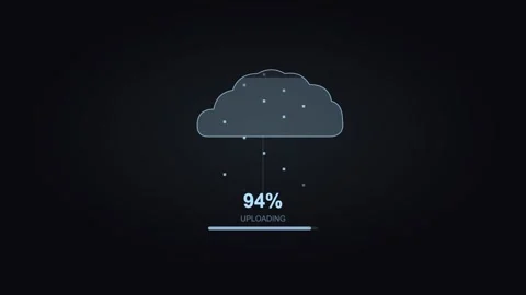 Ice blue cloud upload displaying cloud computing visuals. Professional tech 스톡 동영상 342624907