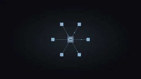 Ice blue cpu processor displaying computing power visuals. Professional tech 動画素材 342624999