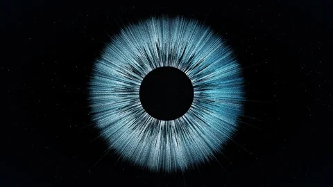 Ice blue crystal iris facets pupil pulse biometric scan seamless loop 스톡 동영상 343053078