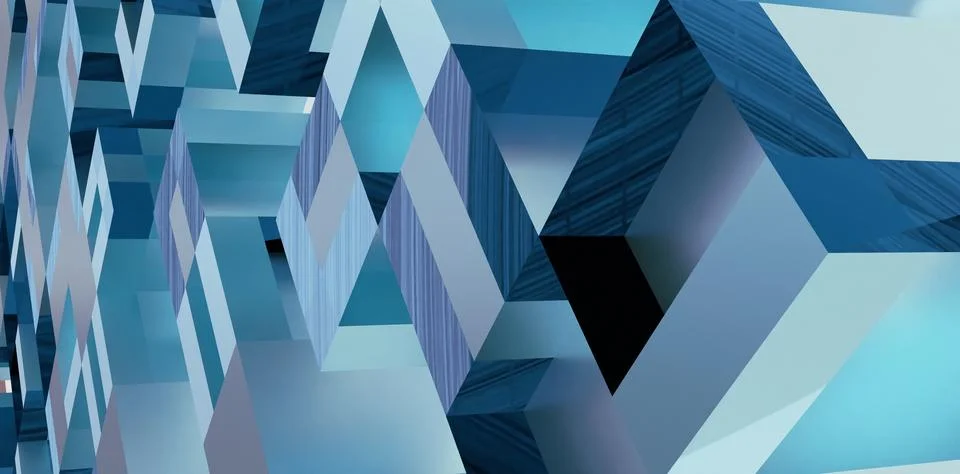 Ice Blue Cube Abstract Pattern Illustrazione stock