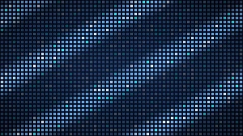 Ice blue diagonal wave LED grid background, dot matrix display motion loop Stock Footage 342634499