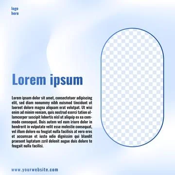 Ice blue gradient mesh social media post template design Stock Illustration