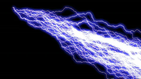 Ice Blue Lightning Streams Stock Footage 64271