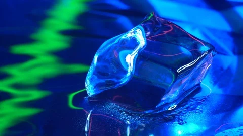 Ice in blue neon lighting Stock Footage 106827712