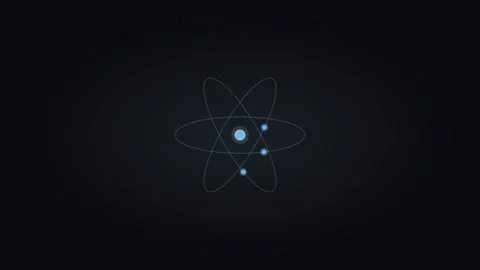 Ice blue quantum orbital displaying quantum computing visuals. Professional 스톡 동영상 342624894
