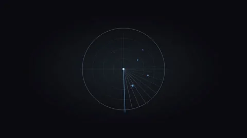 Ice blue radar sweep displaying scanning system visuals. Professional tech 動画素材 342625082