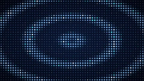 Ice blue radial pulse LED grid background, dot matrix display motion loop Stockbeeldmateriaal 342634666