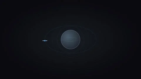 Ice blue satellite orbit displaying space technology visuals. Professional tech Video stock 342624855