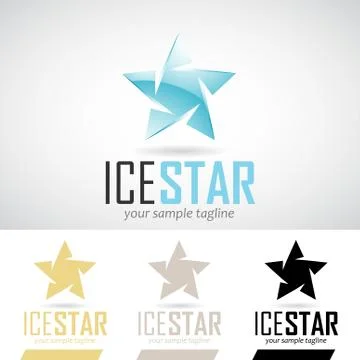 Ice Blue Star Shape Logo Icon Stock Illustration