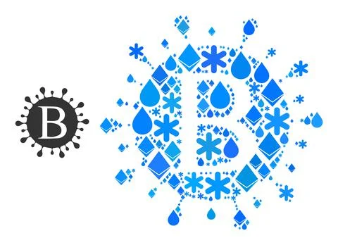 Ice Blue Water Composition Beta Coronavirus Icon Stock Illustration