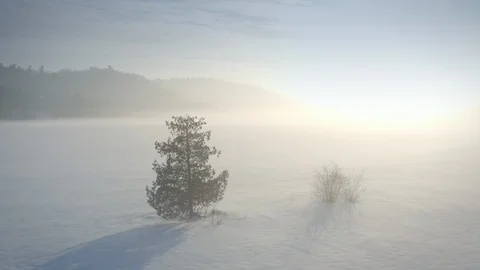 Ice Bound River Island Stock Footage 125106176