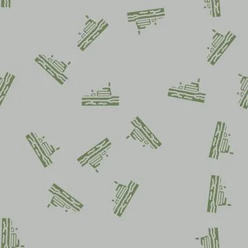 Ice breaking ships glyph vector seamless pattern Stock Illustration