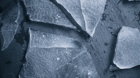 Ice is breaking in slow motion, close-up macro Video stock 94667418