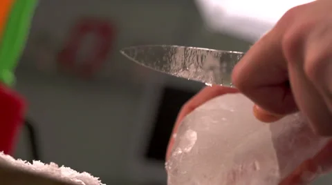 Ice breaking slow motion Stock Footage 49039797