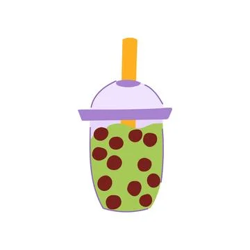 Ice bubble tea cartoon vector illustration Stock Illustration