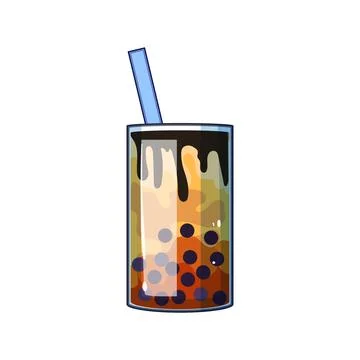 Ice bubble tea cartoon vector illustration Stock Illustration
