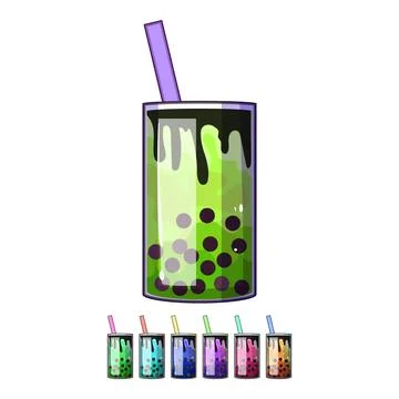 Ice bubble tea cartoon vector graphic Stock Illustration
