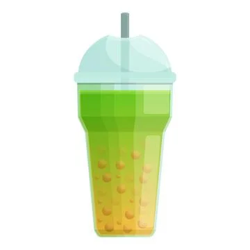 Ice bubble tea icon cartoon vector. Milk drink Stock Illustration