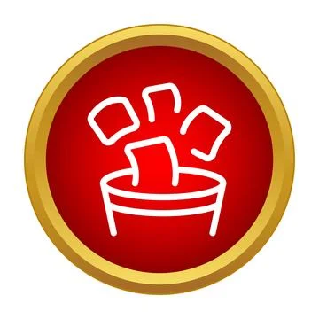 Ice bucket icon with falling cubes Stock Illustration