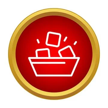 Ice bucket icon with ice cubes cooling beverages Stock Illustration