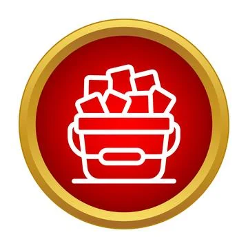 Ice bucket icon for refreshing cold drinks Stock Illustration