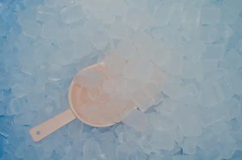 Ice in the bucket Fotos de archivo