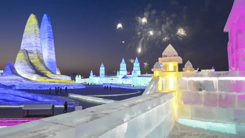 Ice building Vídeo Stock 123088346