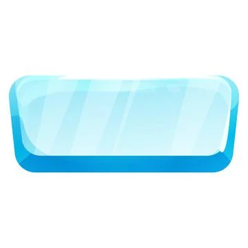 Ice button, frozen frame, level menu in cartoon style isolated on white Stock Illustration