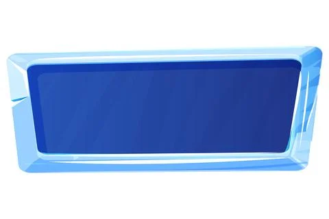 Ice button, frozen frame, level menu in cartoon style isolated on white Stock Illustration