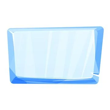 Ice button, frozen frame, level menu in cartoon style isolated on white Stock Illustration