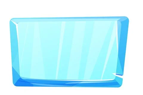 Ice button, frozen frame, level menu in cartoon style isolated on white Stock Illustration