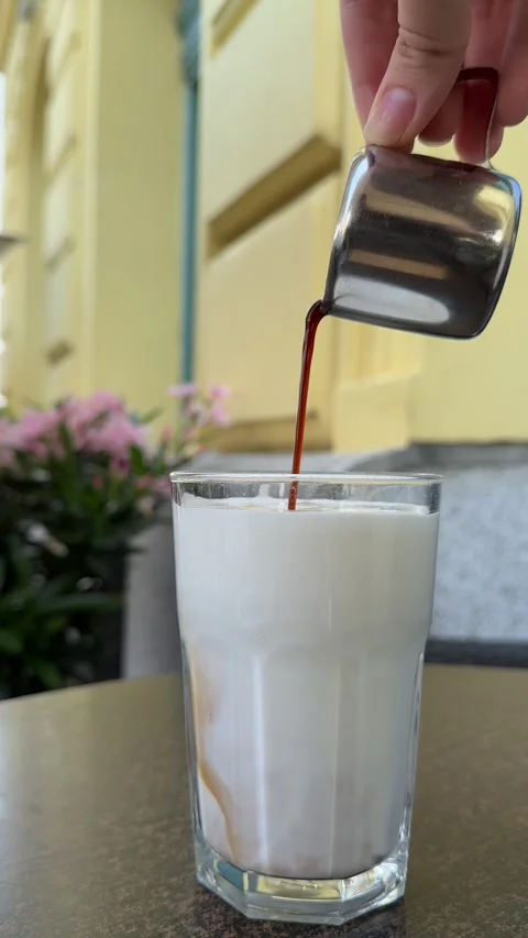 Ice caffe Latte Stock Footage 285042822