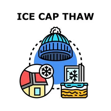 Ice cap thaw ecological problem concept vector Stock Illustration