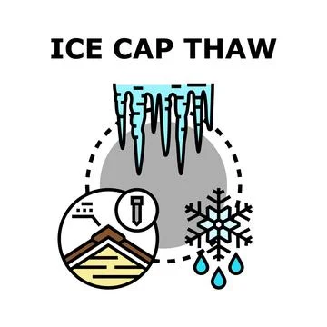 Ice cap thawing and global warming issue concept Stock Illustration