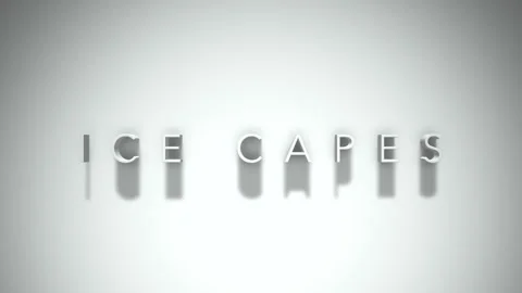 Ice capes 3D title animation with shadows on a white background Video stock 297019219