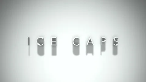 Ice Caps 3D title animation with shadows on a white background Stock-Footage 296516240