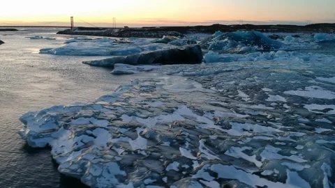 Ice caps - drone shot Stock Footage 107883052