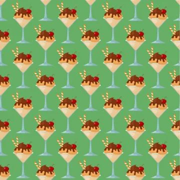 Ice cartoon seamless pattern background colorful cream dessert vector Stock Illustration