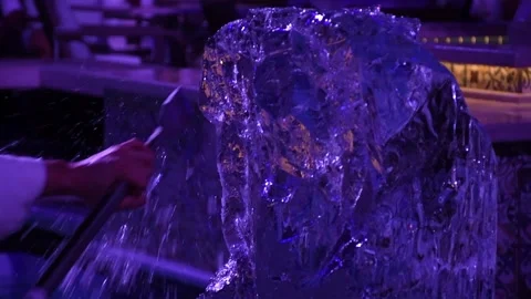 Ice Carver: Craftsmanship in Motion Video stock 264012830
