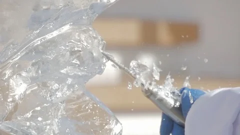 Ice carving Stock Footage