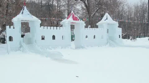 Ice castle Stock Footage 22182998