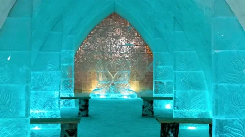 In the ice castle Stock Footage 146879272