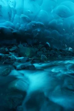 Ice cave in alaska Stock Photos